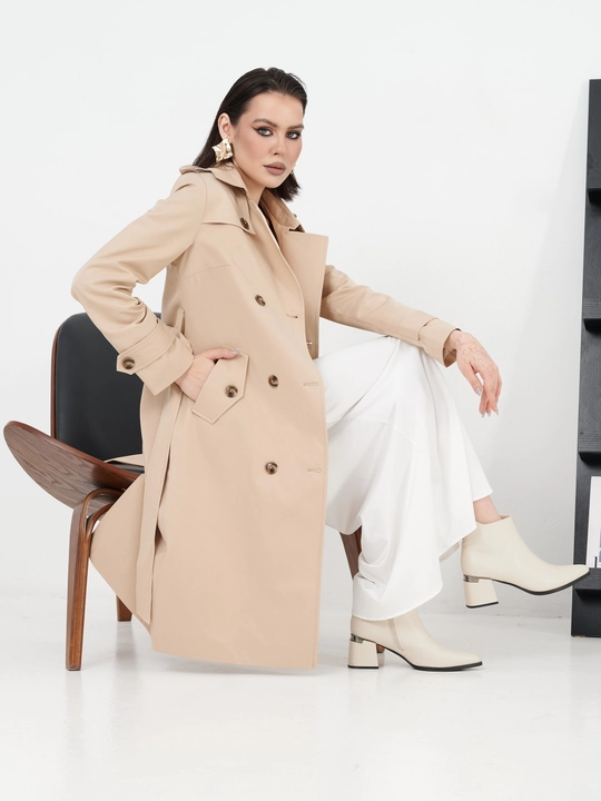 Ayollar trench plash uzun, demisezon, kamarli - 