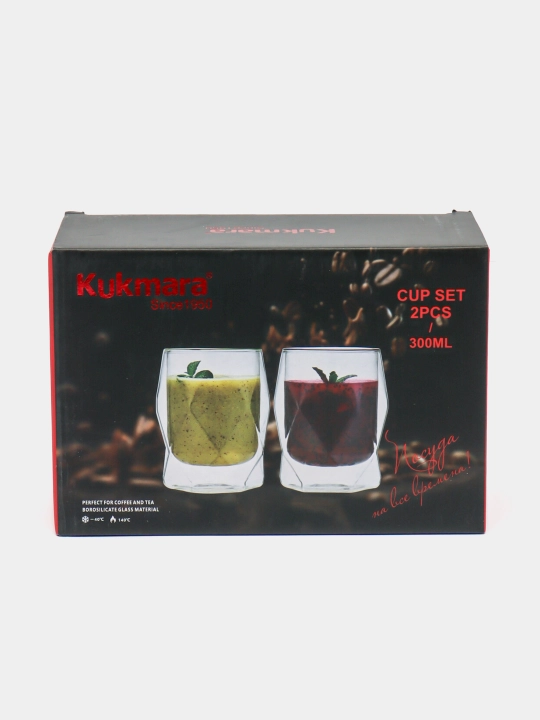 Shisha krujka, ikki qavatli Kukmara