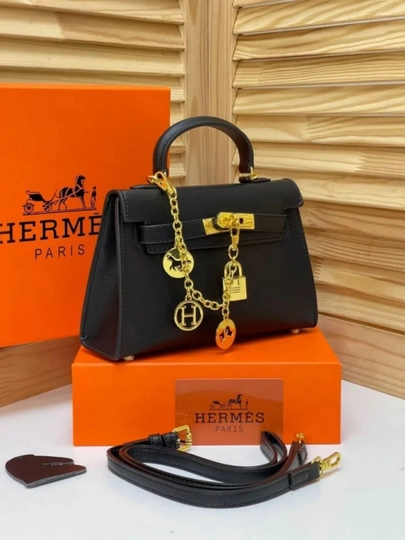 Женская сумка через плечо в стиле HERMES, повседневная, деловая, вместительная, с коробкой — MUNSUMK-KAROBKALIHERMES-ЧЕРН