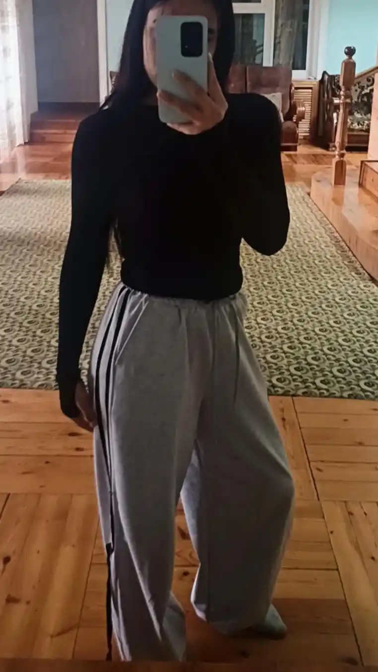 Ayollar keng sport shimi (oversize jogger), trikotaj shim, bahor-kuz