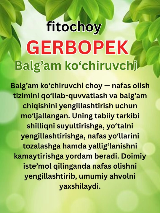 Fitochoy "GERBOPEK" Balg'am ko'chiruvchi 2g №15 dona