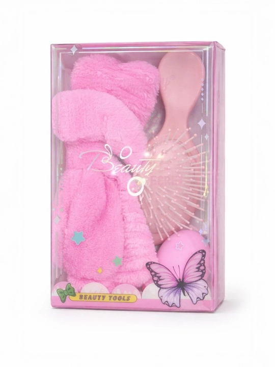 Beauty Tools soch aksessuarlari to‘plami, bog‘ich, taroq, oyna - 