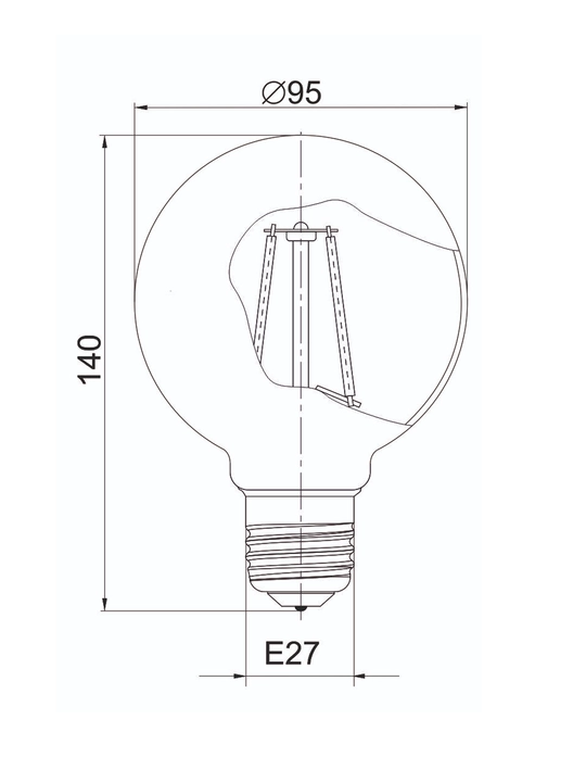 Lampa LED Filament 360° 6Wt/8Wt E27