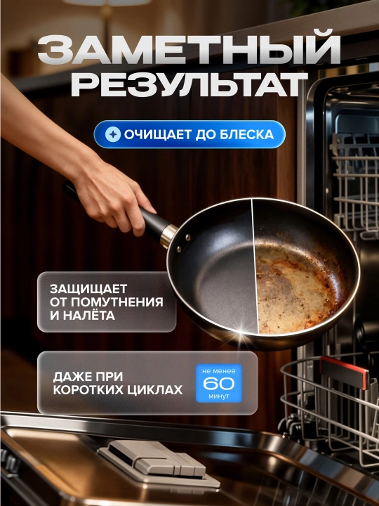 Таблетки для посудомоечных машин, бес фосфатные SYNERGETIC ULTRA POWER, 55 шт