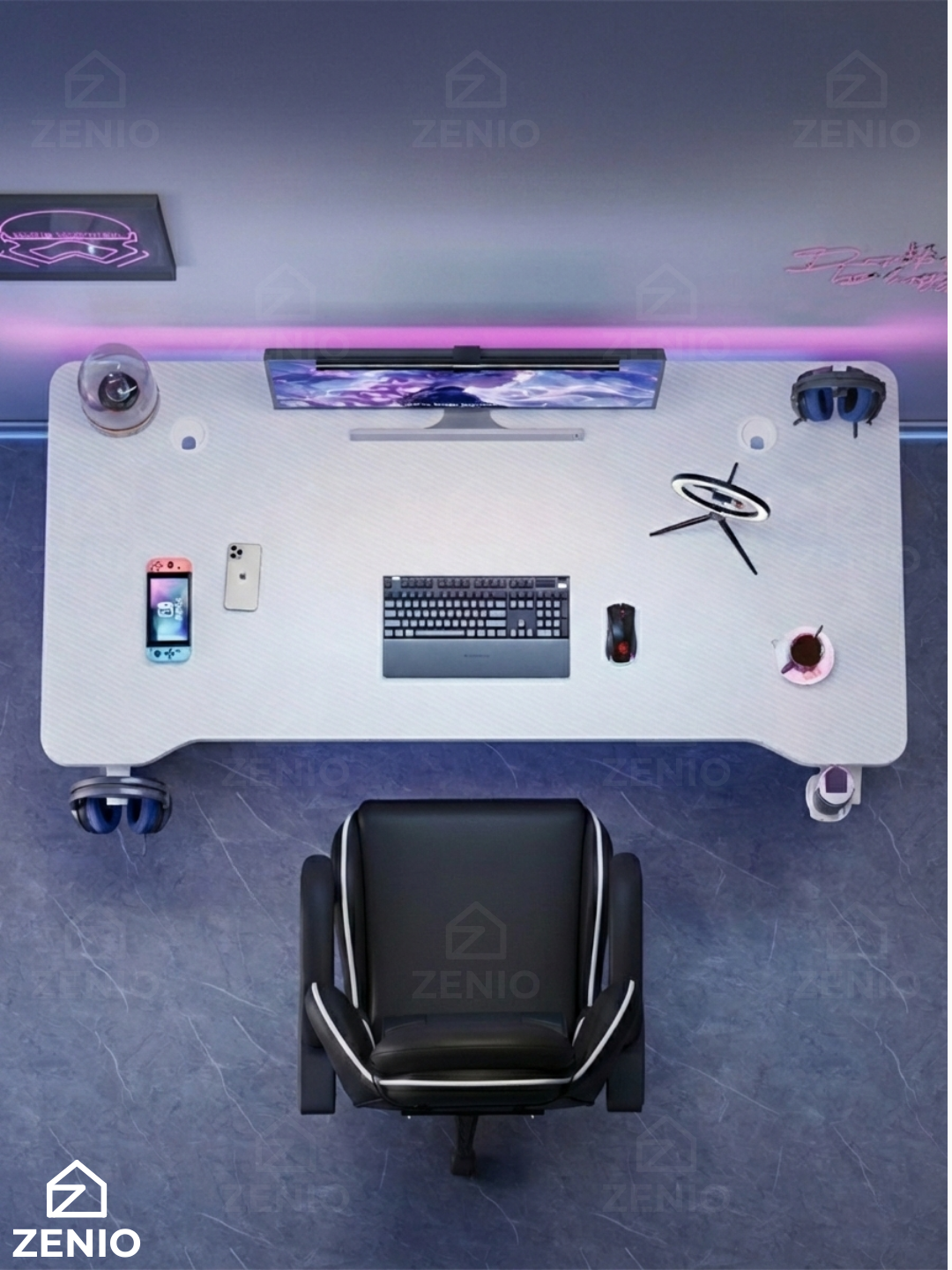 Gaming kompyuter stoli, ofis va dars uchun yozuv stoli, noutbuk uchun ish stoli