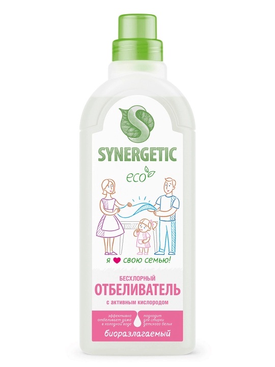 SYNERGETIC отбеливатель для белья, 1л