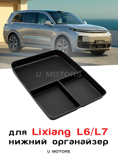 Нижний органайзер салона для Lixiang L6 / L7 (Ultra/Max) – вставка в центральную консоль — UMOTORS-ORG4LI-УГОЛЬН