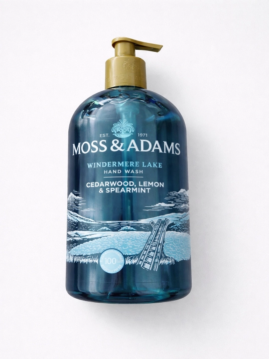 Suyuq sovun Moss & Adams "Windermere Lake (Uindermir ko‘li)" antibakterial, dozatorli.