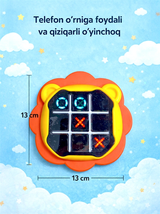 Bolalar uchun jirafa mini-konsolini rivojlantiruvchi Tic-Tac-Toe krest-nolik elektron o‘yini