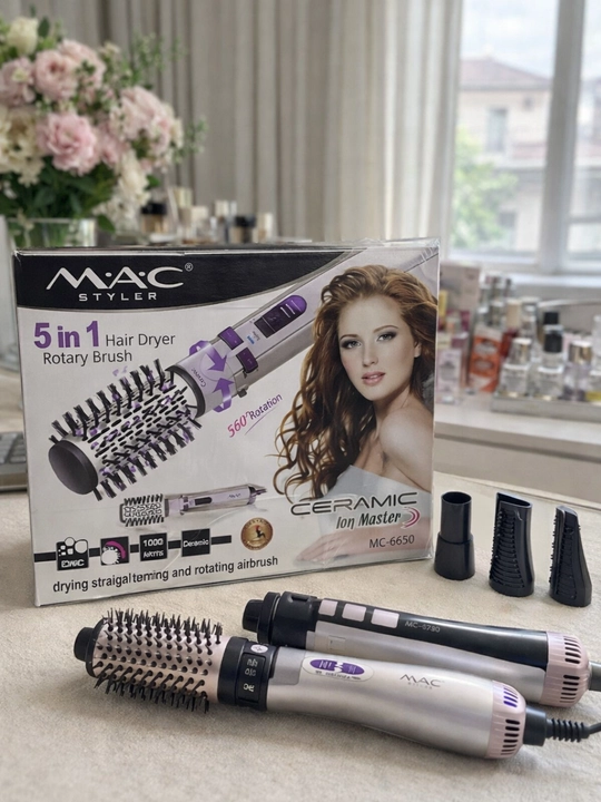 Sochlarni quritish va turmaklash uchun MAC Styler, 5 tasi 1 da fen-cho‘tkasi (MC-6650) - 
