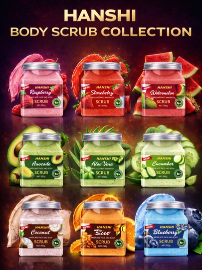 Скраб для лица и тела Wokal Sherbet Body Scrub с экстрактом малины и клубники, 350 гр