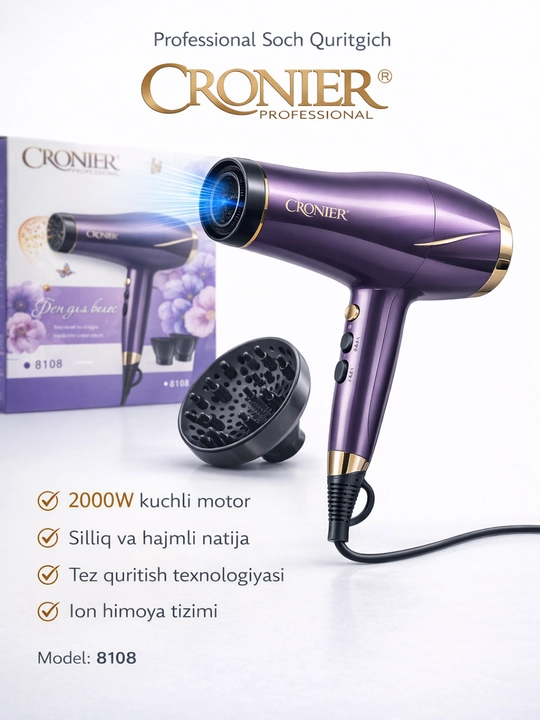 Cronier CR-8108 Professional soch quritgich, 3000 Vt - 