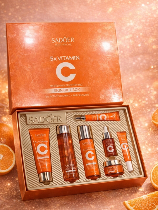 SADOER 5x Vitamin C Skin Gift Box – Осветляющий набор для ухода за лицом, 6 средств