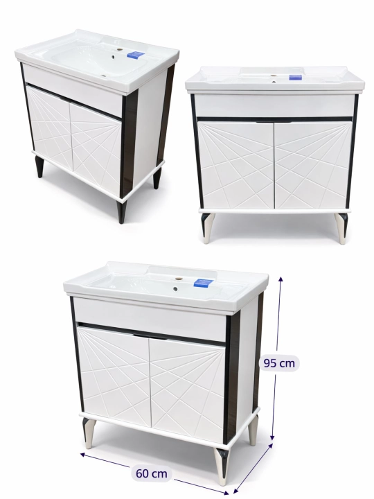 Мебель для ванной с раковиной, крашеный, МДФ, 80×45×95
