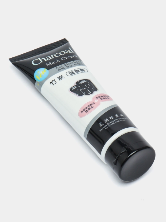 Charcoal Mask Угольная маска для лица против прыщей, черная, отбеливающая, 130 г - 