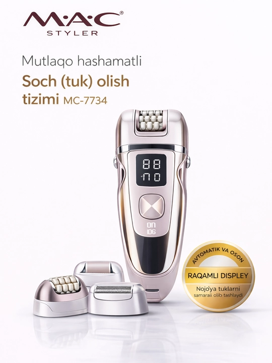 MAC Styler 5 qayta zaryadlanuvchi epilator va ustara 1 Mc-7734 - 