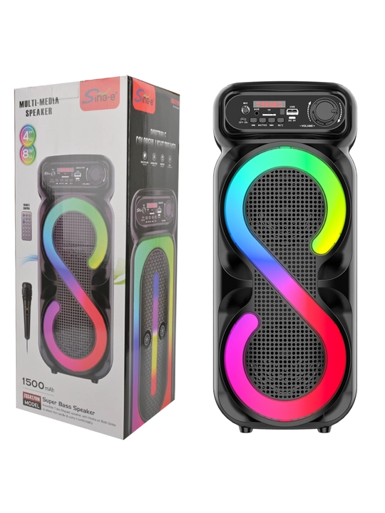 Bluetooth колонка для караоке с RGB подсветкой и микрофоном