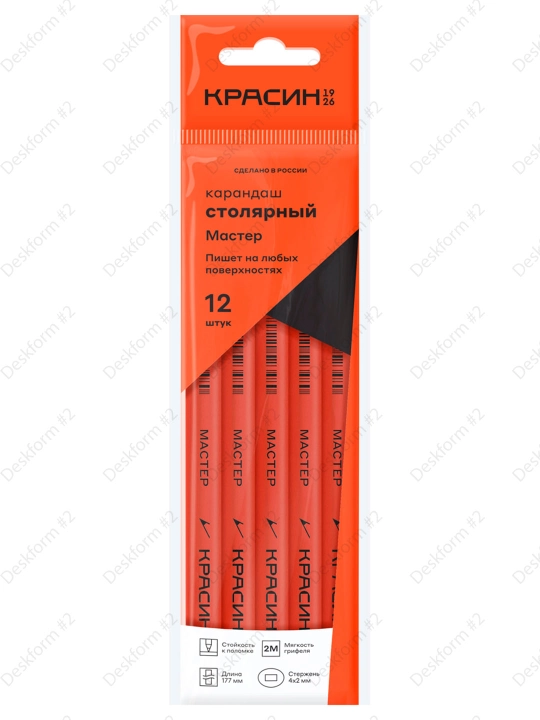 Карандаш столярный Красин "Мастер", 12шт., С-098