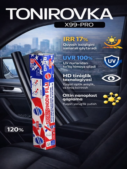 Тонировочная пленка x99pro для автомобилей на 2 двери — AVTSTAR-X99PRO-ЧЕРН