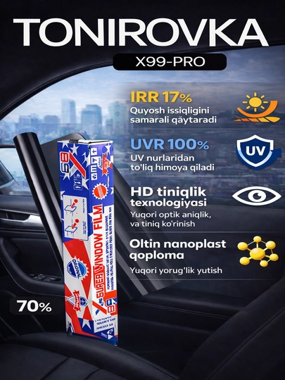 Тонировочная пленка x99pro для автомобилей на 2 двери — AVTSTAR-X99PRO-ЧЕРНСТЕ