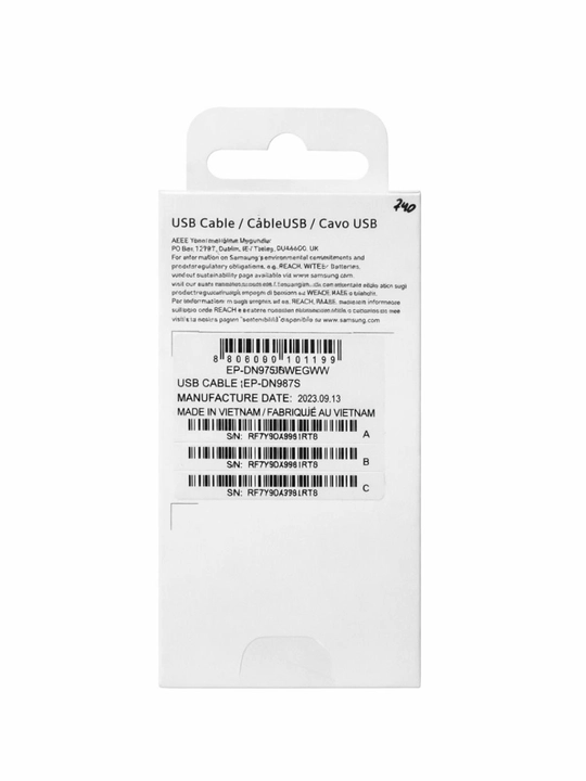 Зарядный кабель Samsung 5 А, 1 м, Type-C, 25-45 Вт (EP-DN975)