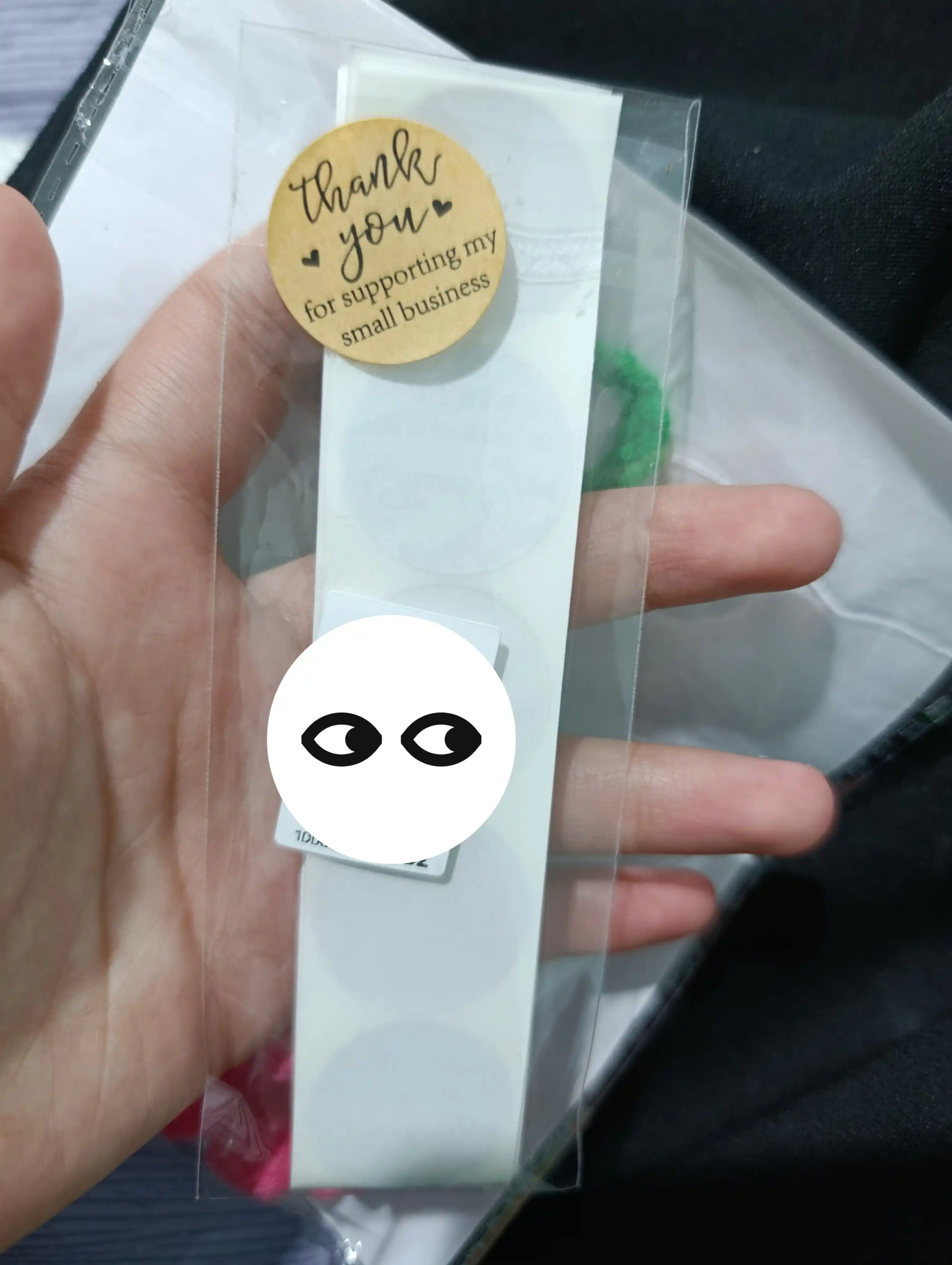 Стикеры со словами THANK YOU, HANDMADE WITH LOVE