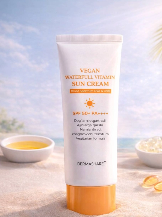 Dermashare Vegan Waterfull Vitamin Sun Cream SPF50+ PA++++ — веганский солнцезащитный крем