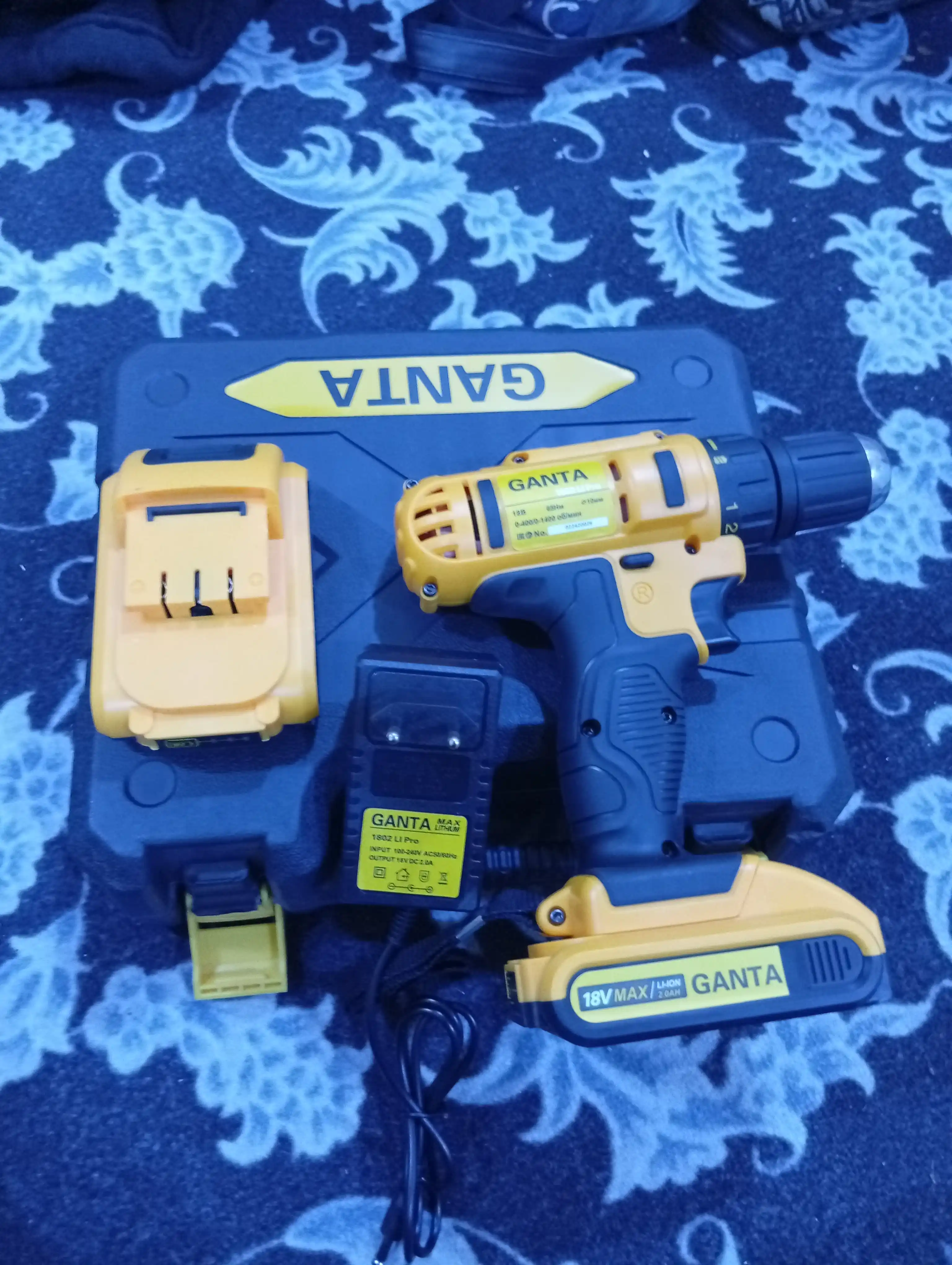 GANTA akkumulyatorli burama mix, cho‘tkali, cho‘tkasiz, 18V, 21V