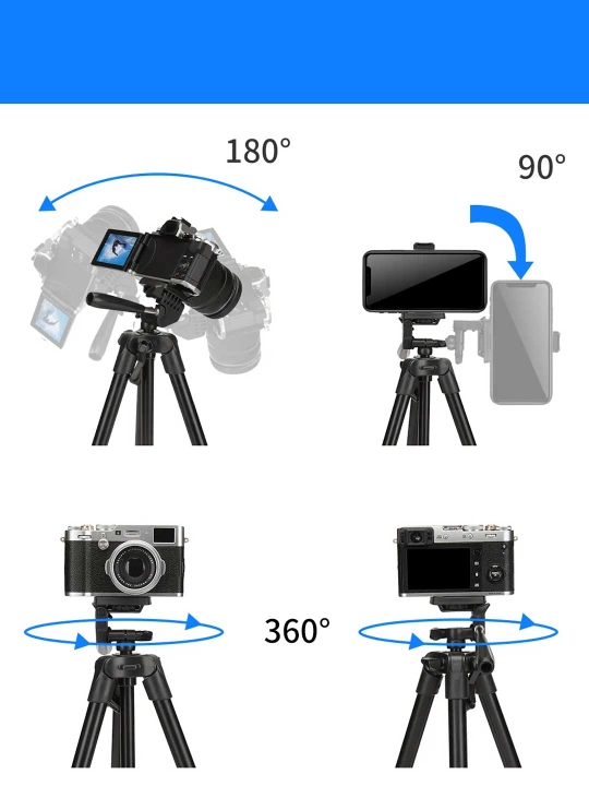 Штатив JMARY KP-2205, 134 см, для камеры и телефона, трипод 360°, 4 секции