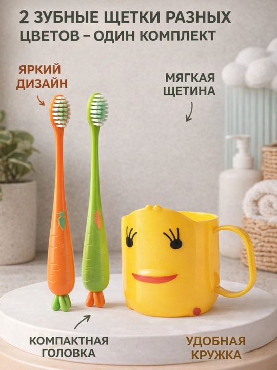 Детские зубные щетки для мягких волосатых чувствительных срезов, безопасный , 1 пара, 2+