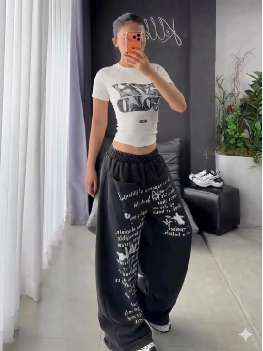 Ayollar keng shimlari printli oversize 44–50, yozuvli sport shimlari