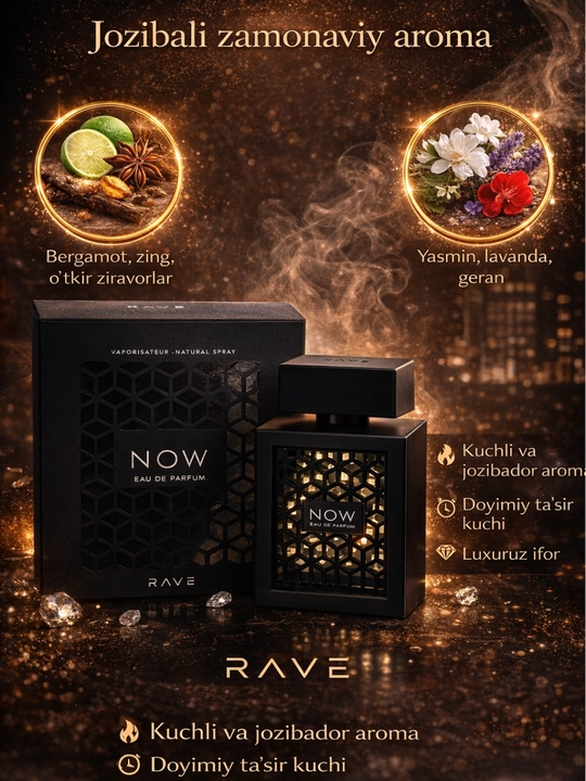 Atir Now, Now White, Now Women Rave by Lattafa Perfumes, 100 ml - 