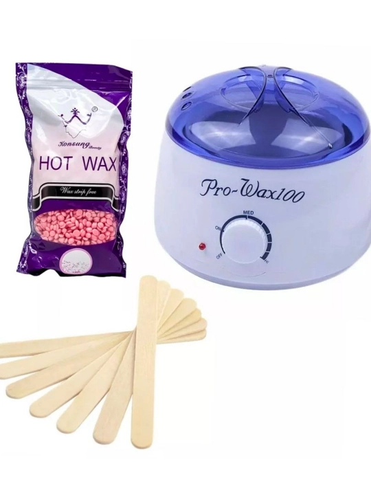 Depilatsiya to'plami Pro Wax: depilatsiya mumi 100 gr, cho'p 8 dona