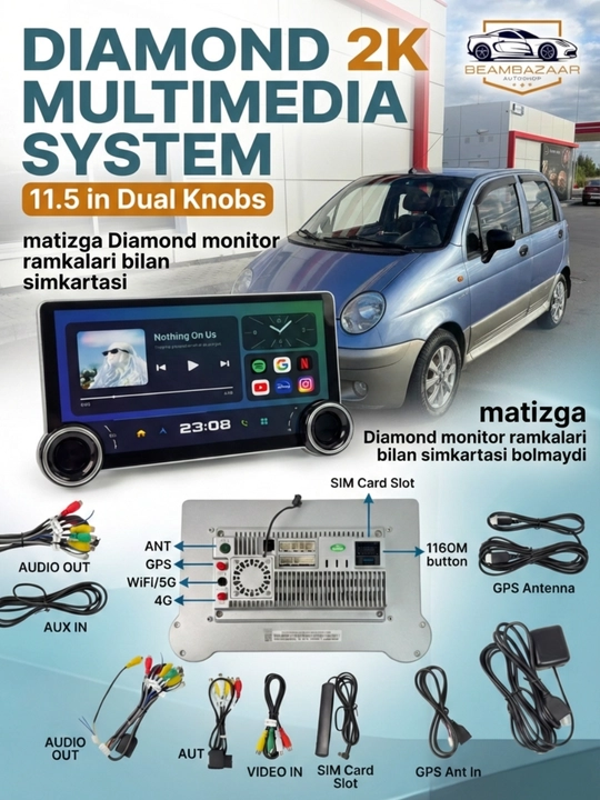 Android монитор для Chevrolet Cobalt, Мультимедиа, Wi-Fi, Навигация - 