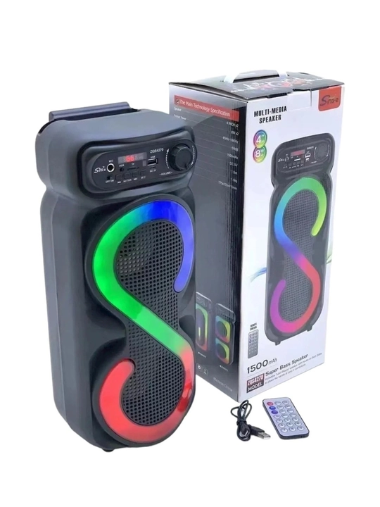 ZQS Большая беспроводная колонка Bluetooth, караоке, с RGB подсветкой, с микрофоном и пультом