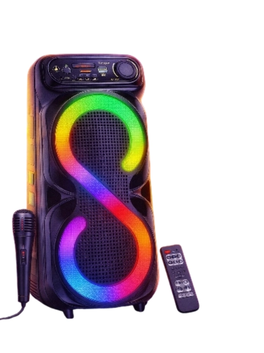 ZQS Большая беспроводная колонка Bluetooth, караоке, с RGB подсветкой, с микрофоном и пультом