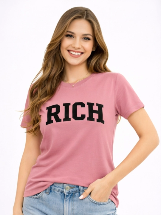 Ayollar futbolkasi WEERIT Rich 100% paxta XS–XL sariq pushti printli