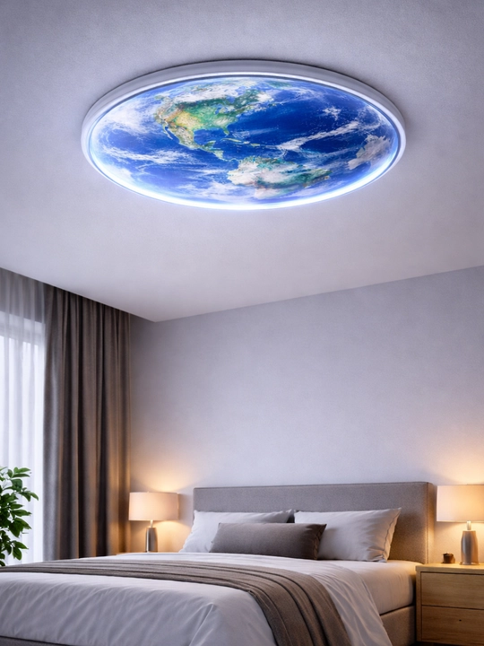 3D LED Плафон Люстра 72W 48см – Луна, Земля, Aurora | 3 режима света