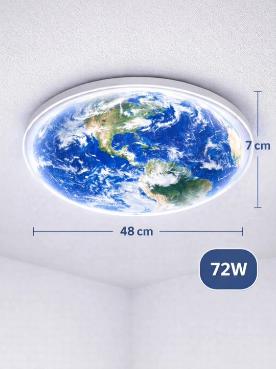 3D LED Плафон Люстра 72W 48см – Луна, Земля, Aurora | 3 режима света