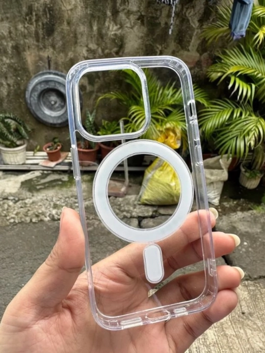 Iphone 13, 14, 15. Pro/Max uchun MagSafe bilan shaffof sarg'aymas chexol