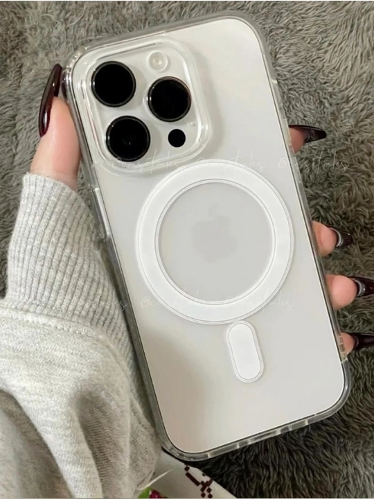 Iphone 13, 14, 15. Pro/Max uchun MagSafe bilan shaffof sarg'aymas chexol