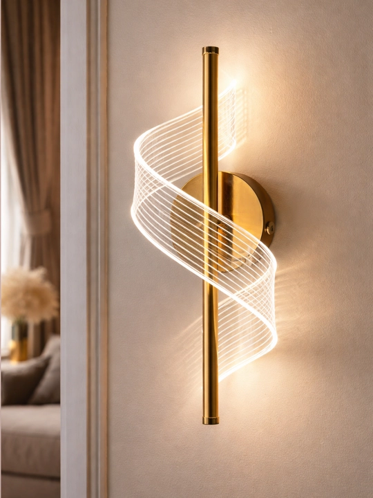 LED devor chirog‘i, 30 sm, 3 rejim, zamonaviy spiral, oltin premium dizayn