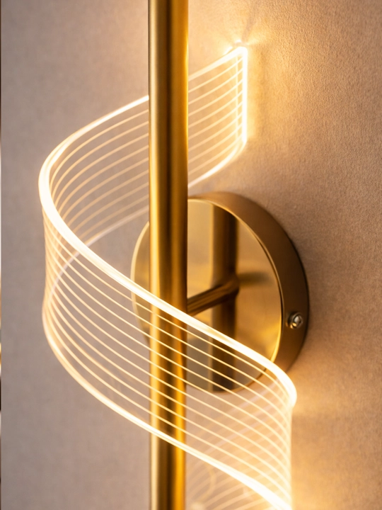 LED devor chirog‘i, 30 sm, 3 rejim, zamonaviy spiral, oltin premium dizayn