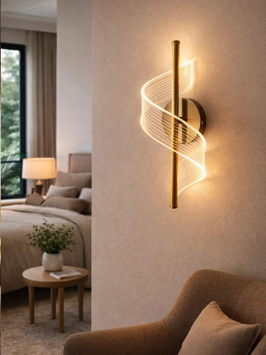 LED devor chirog‘i, 30 sm, 3 rejim, zamonaviy spiral, oltin premium dizayn