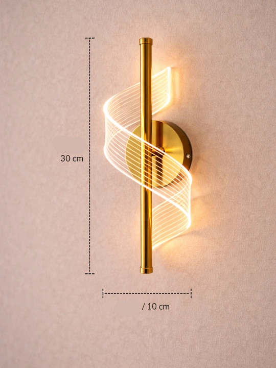 LED devor chirog‘i, 30 sm, 3 rejim, zamonaviy spiral, oltin premium dizayn