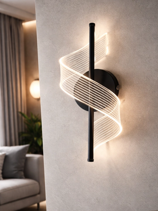 LED devor chirog‘i, 30 sm, 3 rejim, zamonaviy spiral, oltin premium dizayn - 