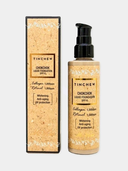 Крем тональный для лица Tinchew Chokchok Liquid Foundation Spf 15, легкий, №21, 110 г - 