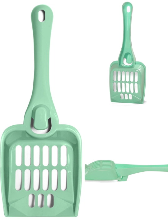 Совок для кошачьего туалета Triol HYGIENE с креплением на бортик, 255×95×45 мм, зелёный - 