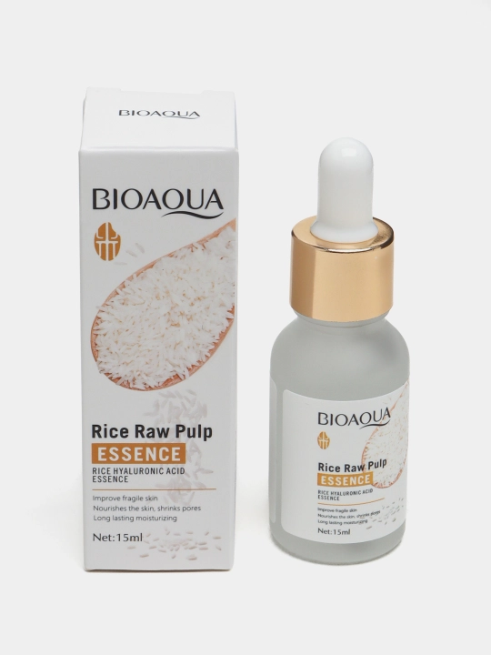 Bioaqua Rice Raw Pulp Essence, 15 мл – Сыворотка для лица, с экстрактом белого риса - 