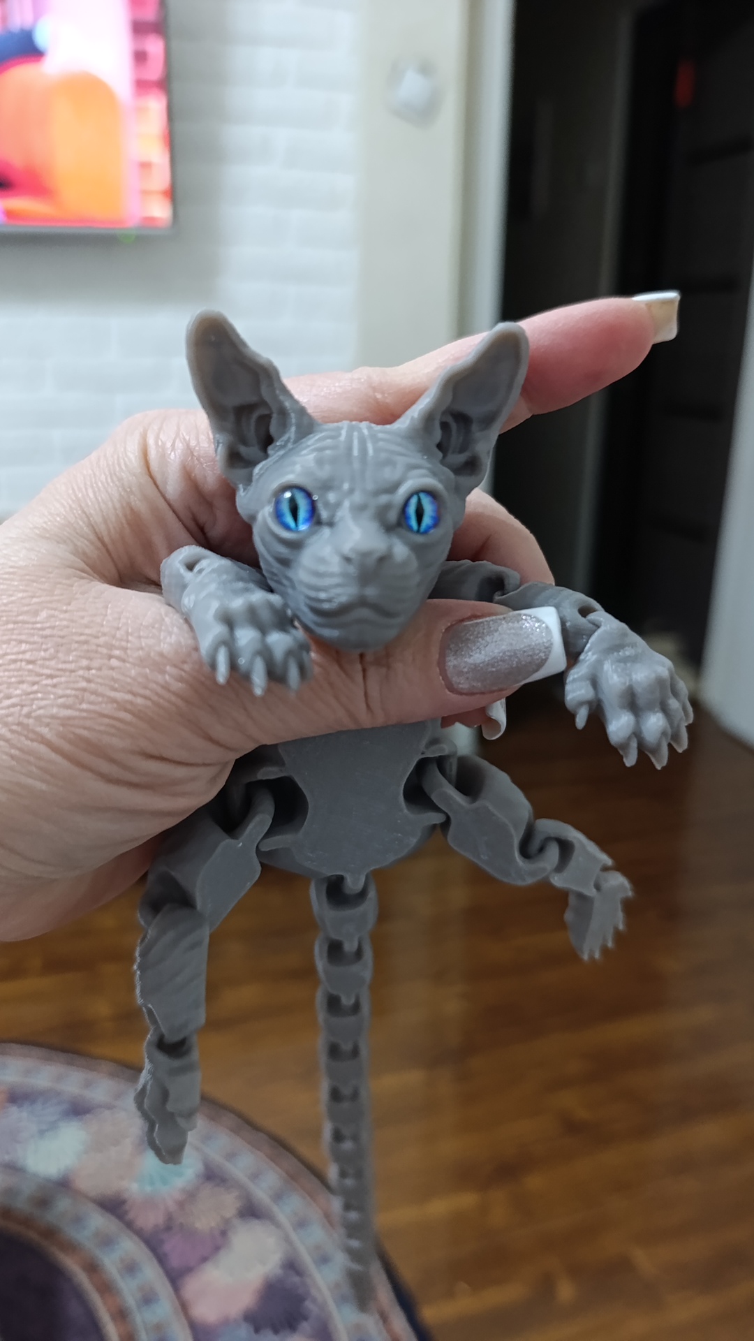 Сфинкс кот, подвижная игрушка кошка, котик и белка антистресс. 3д игрушки